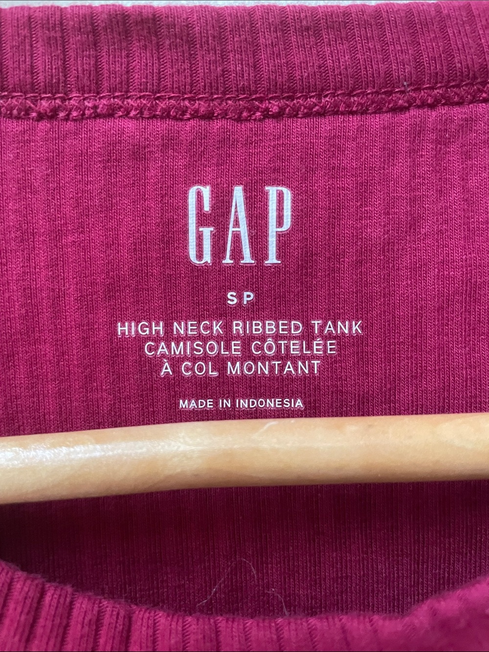 GAP High Neck Ribbed Tank Top - Very Berry - Picture 2 of 7
